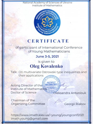 Certificate - Kovalenko