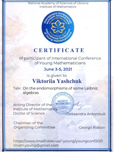 Certificate - Yashchuk